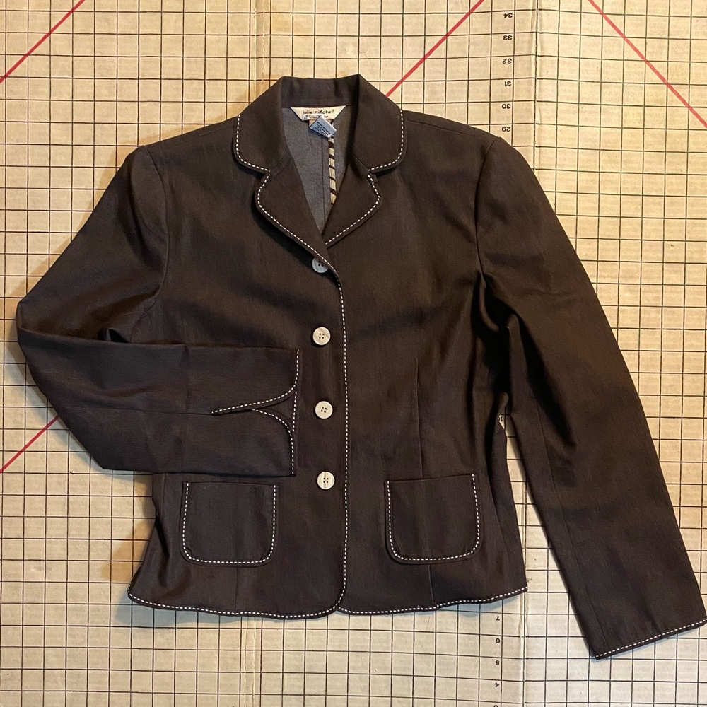 Julie Mitchell Urban Collection Blazer, Jacket, brown, size 4